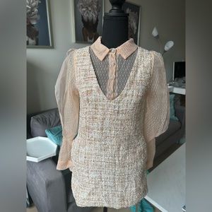 Tweed and Tulle Mini Dress